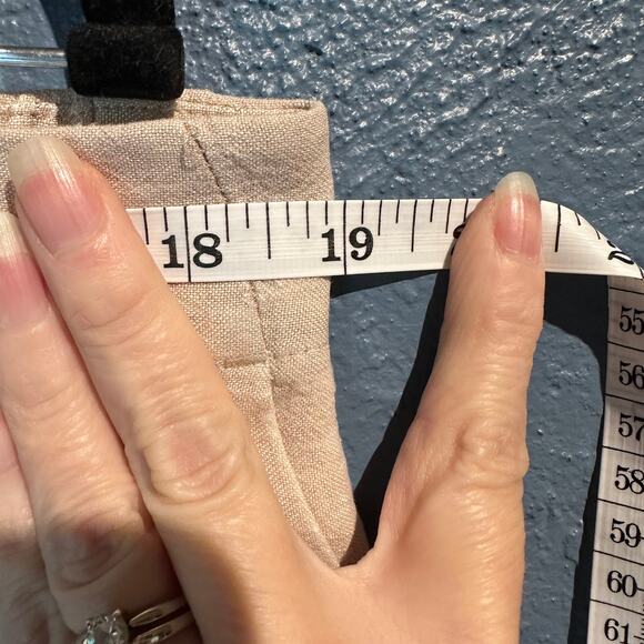 Loft Linen Blend Light Khaki Pull On Shorts Micro Mini Short Size XL Pockets - Picture 6 of 8